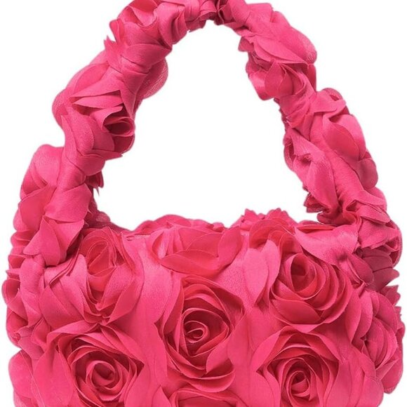 Handbags - Women's Polyester 3D Flower Clutch Evening Bag Top Handle for Parties